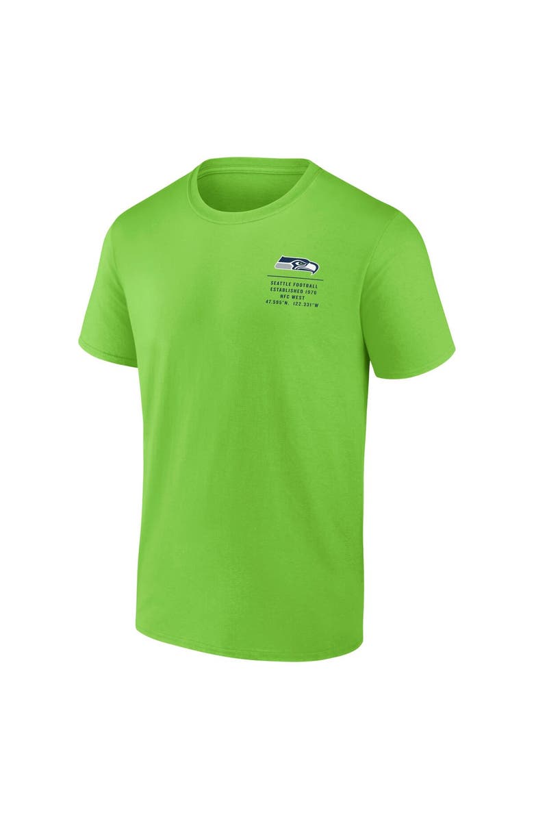 FANATICS Men's Fanatics Neon Green Seattle Seahawks Repeat Stats T-Shirt, Alternate, color, 