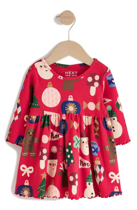 Kids' Festive Rib Jersey Dress