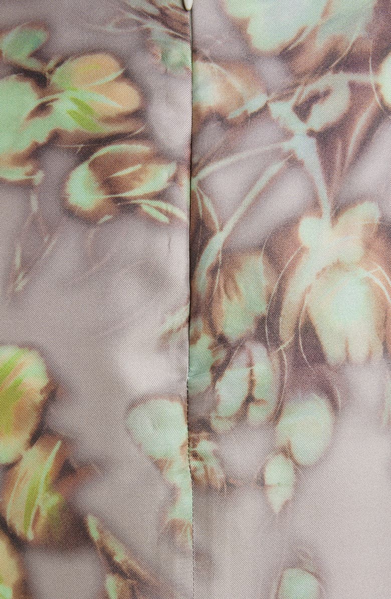 Dries Van Noten Axo Floral Print Asymmetric Silk Skirt, Alternate, color,