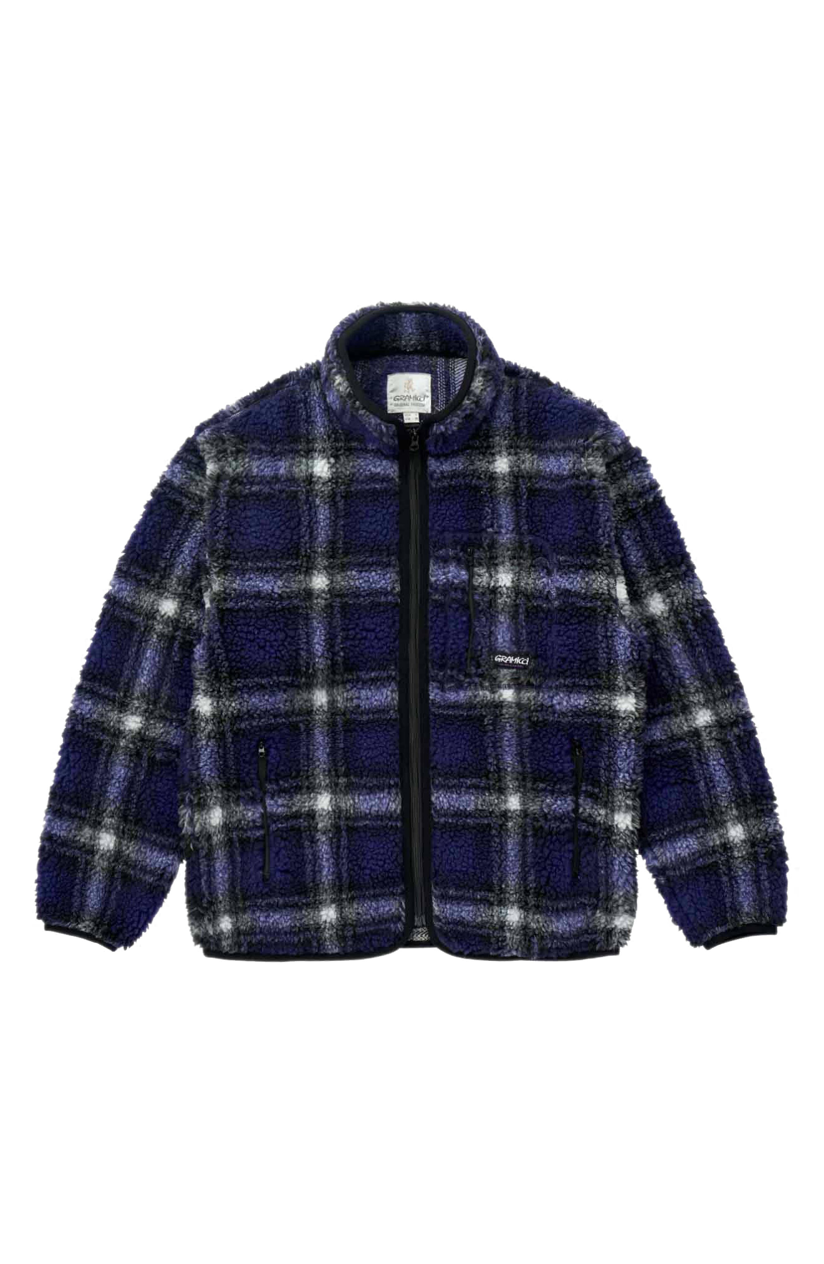 Shadow Plaid Faux Shearling Jacket - image 2