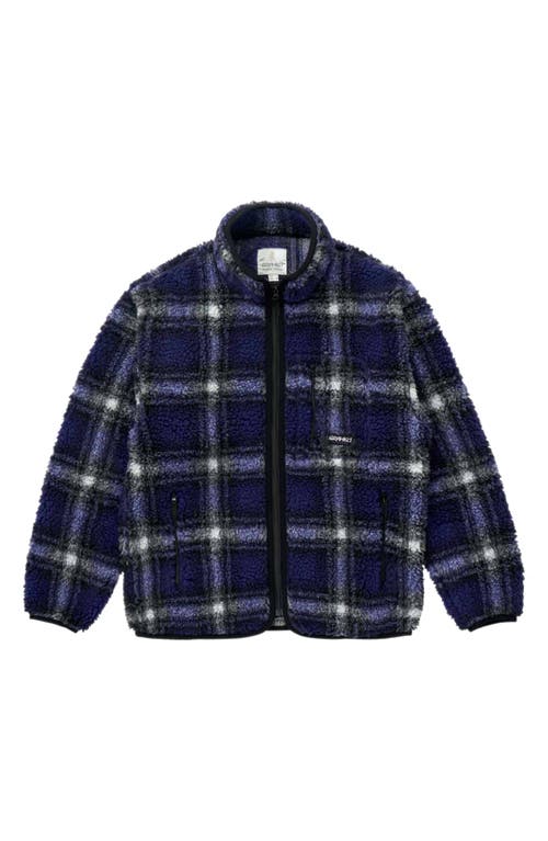 Gramicci Shadow Plaid Faux Shearling Jacket In Blue