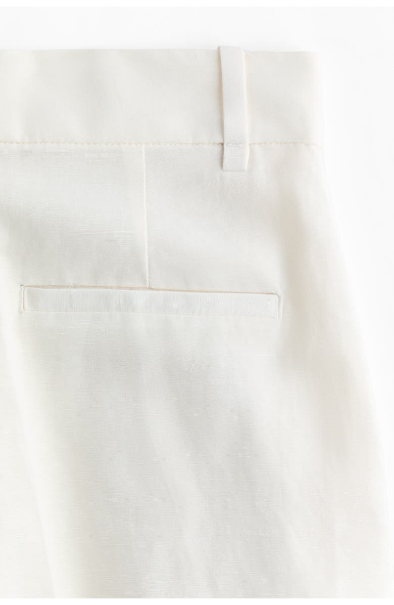 H&M Tailored Linen-blend Shorts, Alternate, color, White