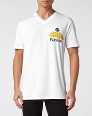 PHILIPP PLEIN T-Shirt V Neck Ss Bombing Graffiti Men