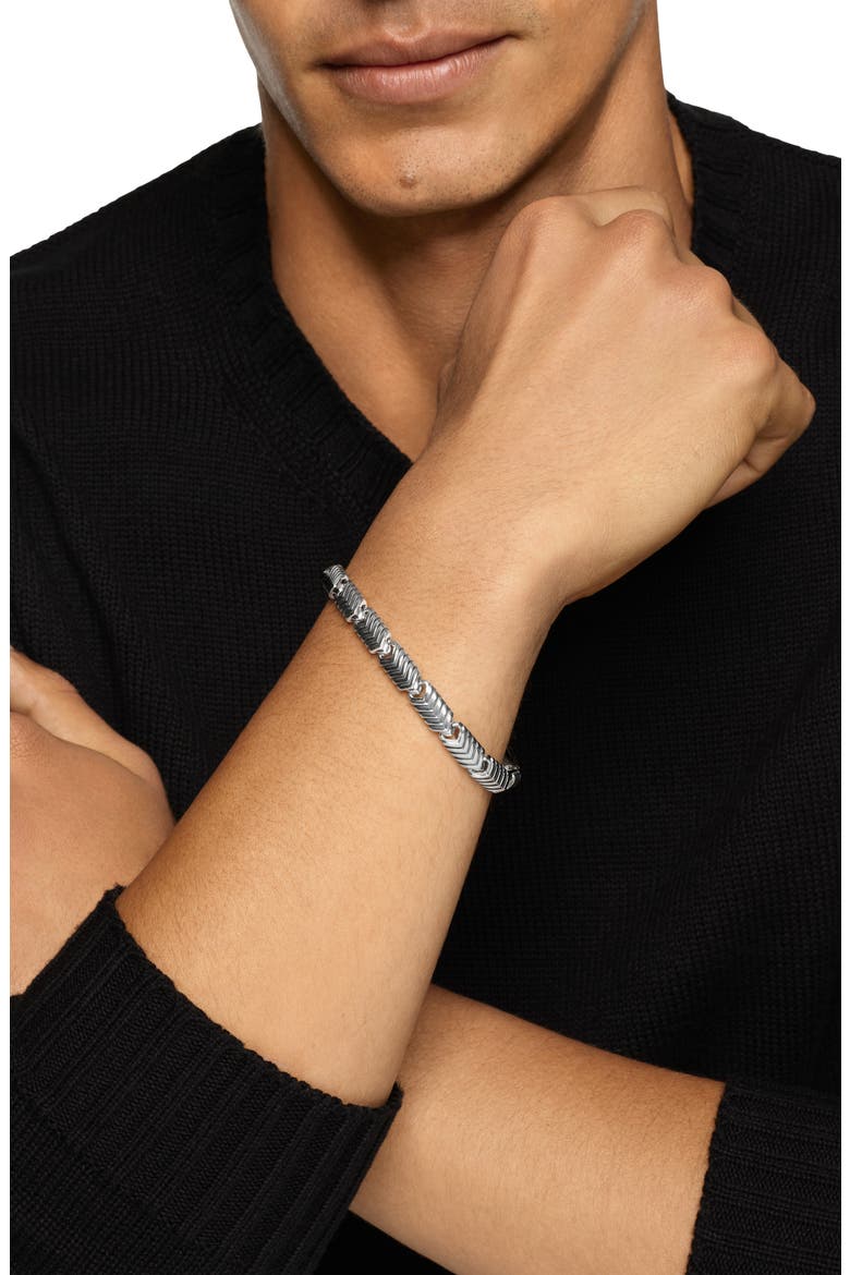 Chevron Link Bracelet in Sterling Silver, Alternate, color, SILVER