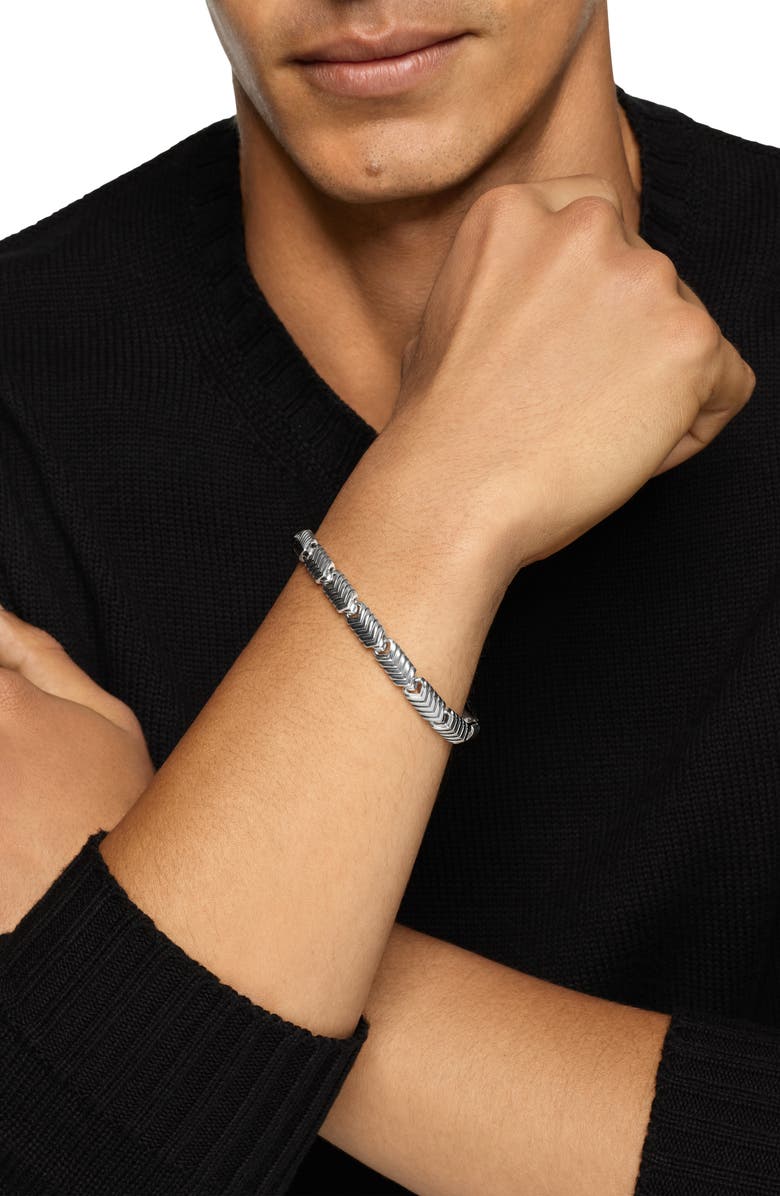 David Yurman Chevron Link Bracelet in Sterling Silver, Alternate, color, Silver