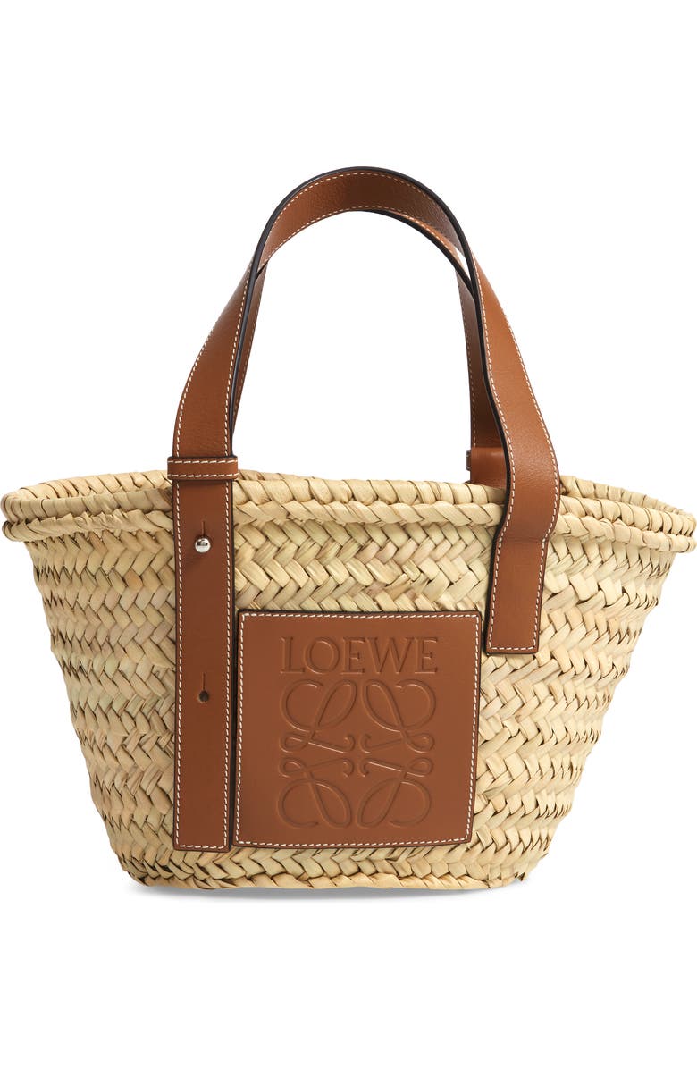 Loewe Small Logo Straw Tote, Main, color,