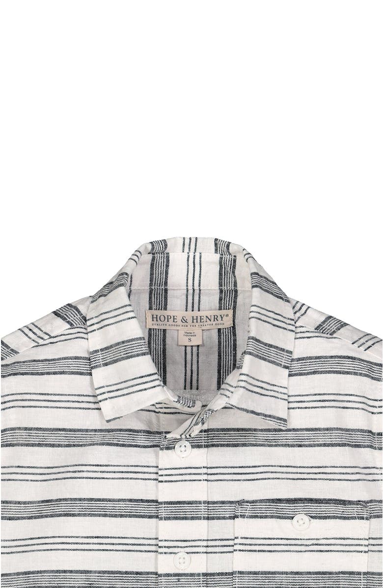 Hope & Henry Baby Boys' Linen Short Sleeve Button Down Shirt, Infant, Alternate, color, 