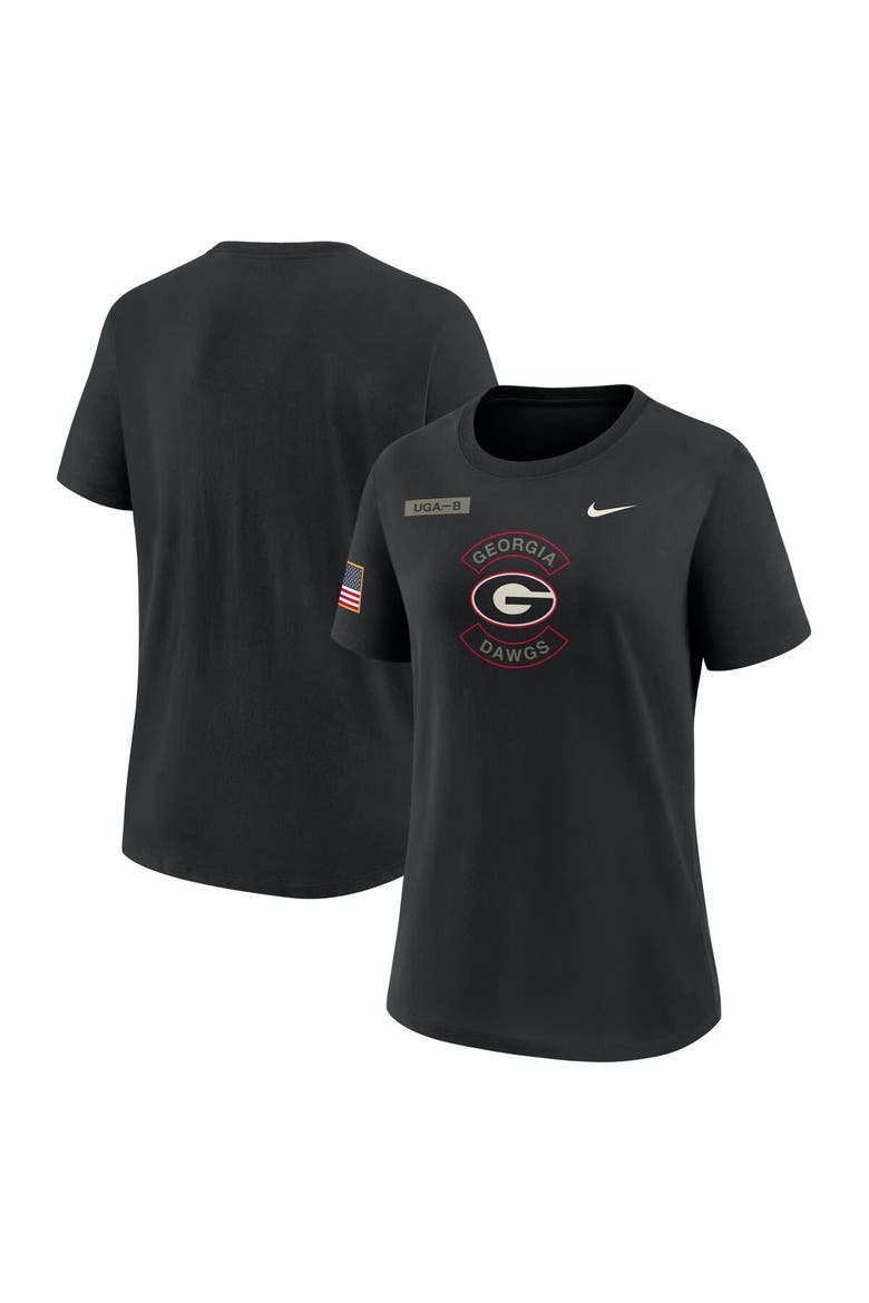 Women's Nike Black Georgia Bulldogs 2025 Military Appreciation Dri-FIT T-Shirt, Main, color, Black