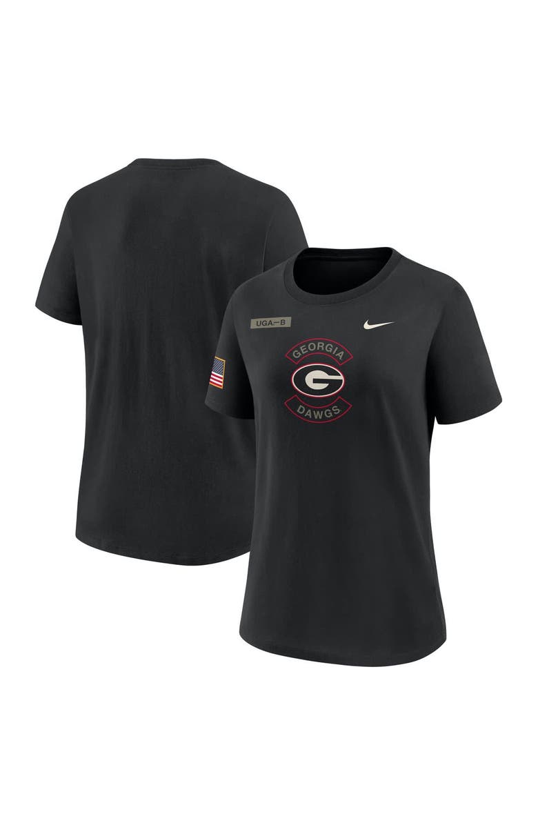 Nike Women's Nike Black Georgia Bulldogs 2025 Military Appreciation Dri-FIT T-Shirt, Main, color, Black