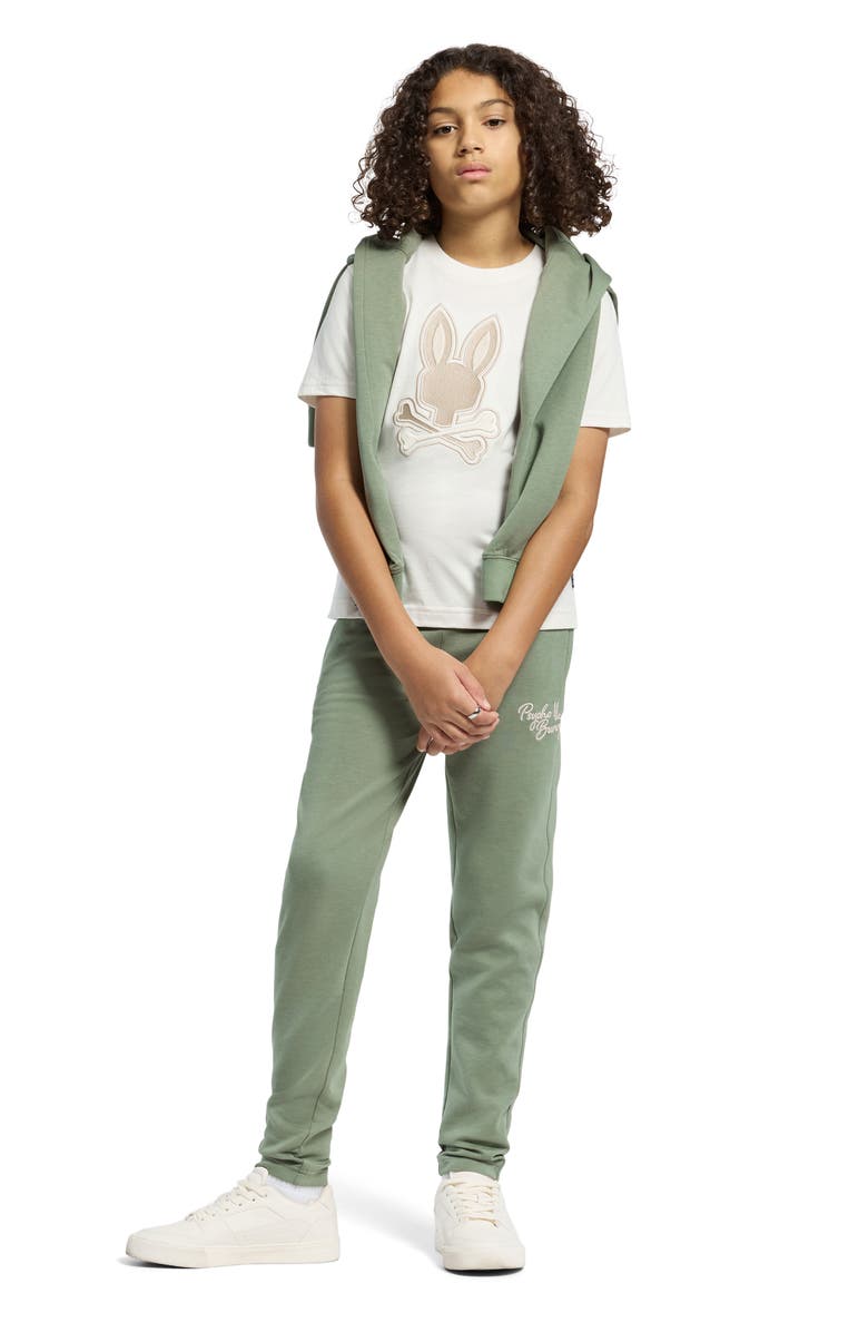 Psycho Bunny Kids' New Castle Embroidered Pima Cotton Graphic T-Shirt, Alternate, color, Ecru