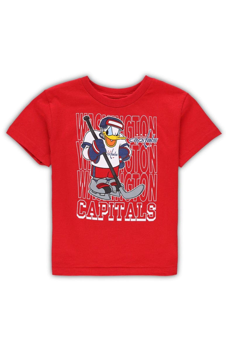 Outerstuff Preschool Red Washington Capitals Disney Three-Peat Logo T-Shirt, Main, color,