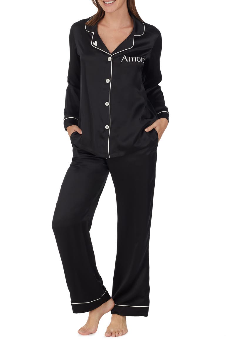 Silk Pajamas, Main, color, BLACK
