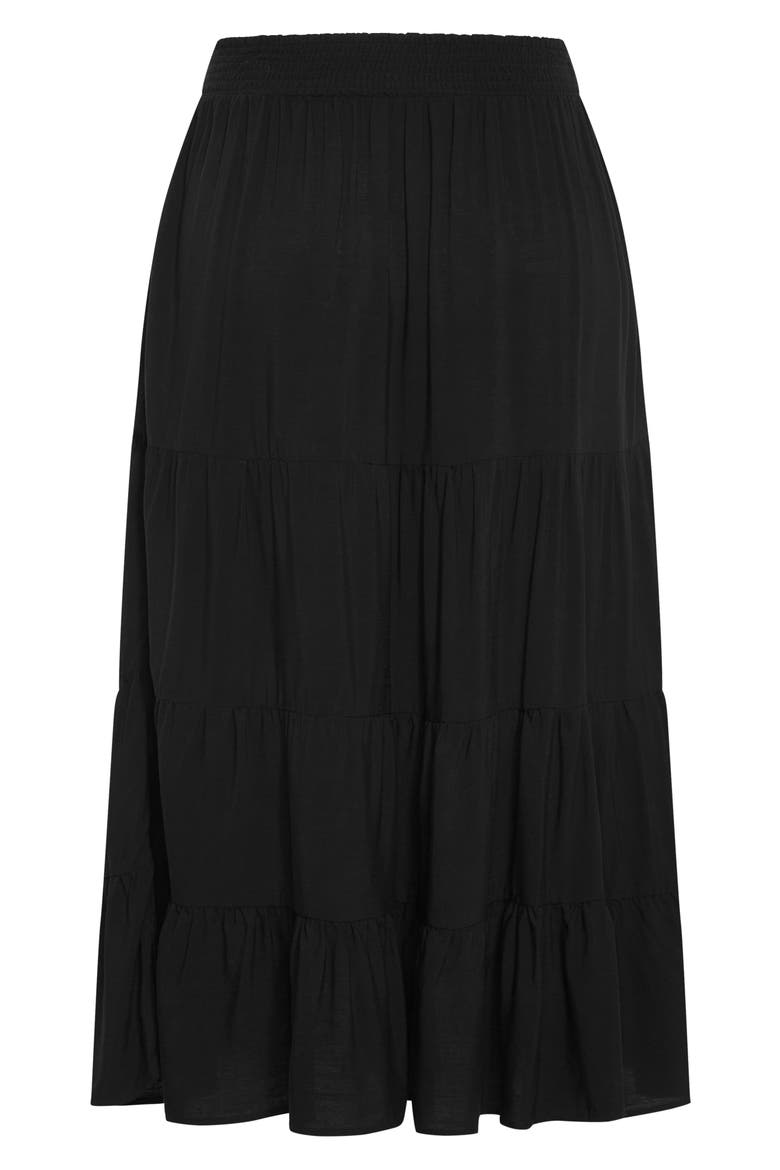 Piper Tiered Maxi Skirt, Alternate, color, BLACK