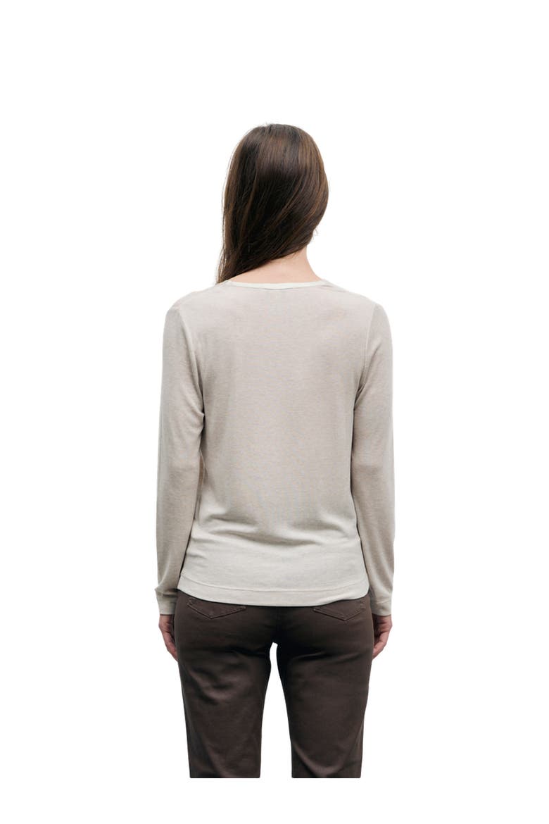 Belen Long Sleeve V-Neck T-Shirt, Alternate, color, Beige