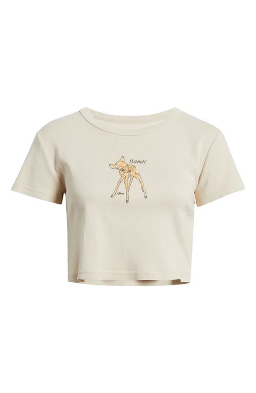 Junk Food Disney® Bambi Crop Cotton Graphic Baby Tee In Camel