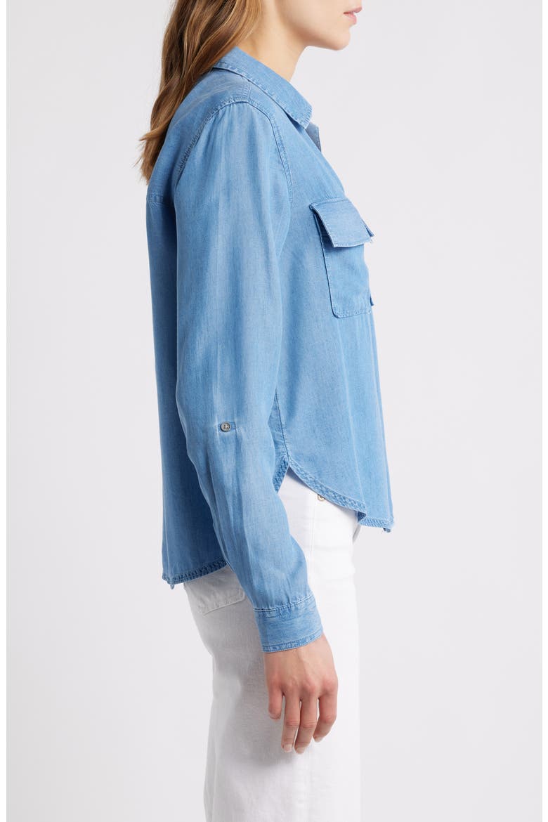Fiorella Long Sleeve Button-Up Shirt, Alternate, color, MEDIUM WASH