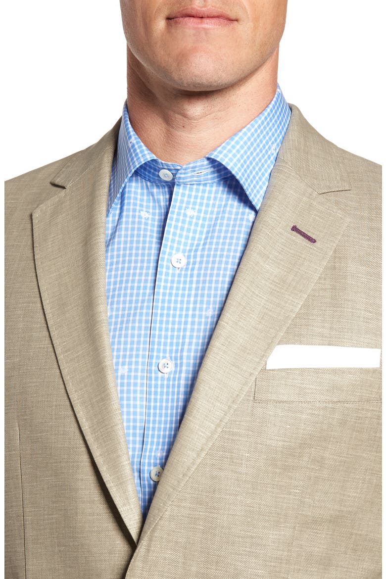 Cotton & Linen Blazer, Alternate, color, KHAKI