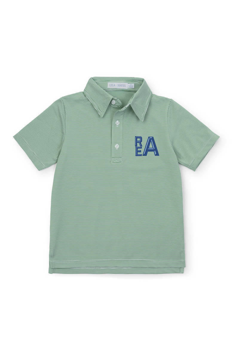 Will Boys' Golf Polo Shirt by LH Sport, Alternate, color, Green Stripes