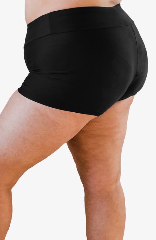 Calypsa Plus Size Swim Shorts In Black