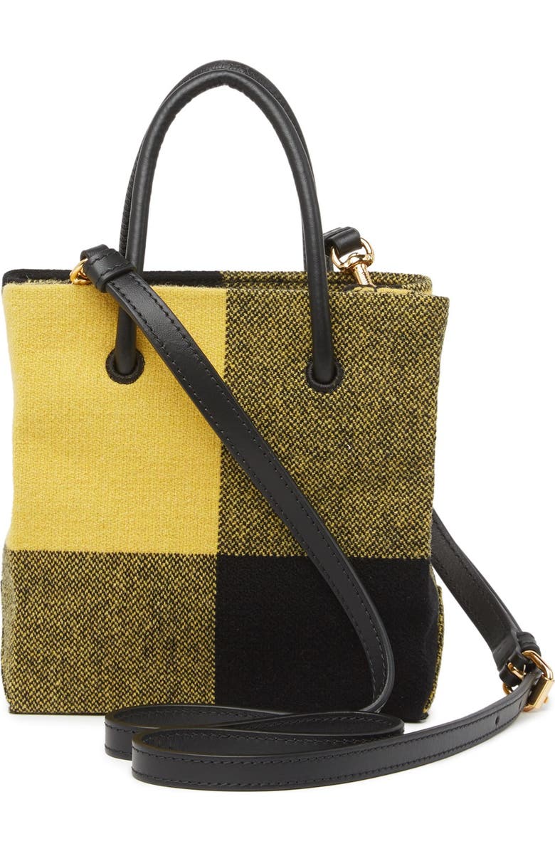 Moschino Plaid Print Logo Crossbody Bag, Alternate, color,