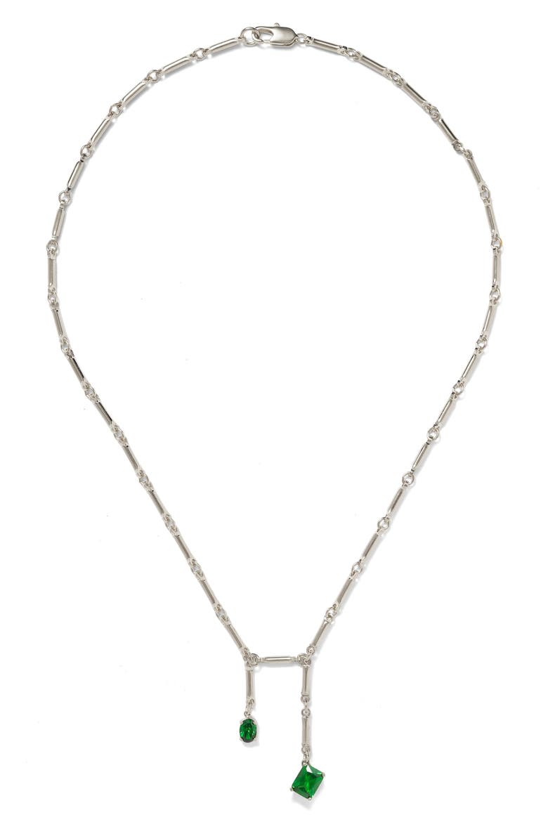Ivy Necklace, Main, color, SILVER/ GREEN