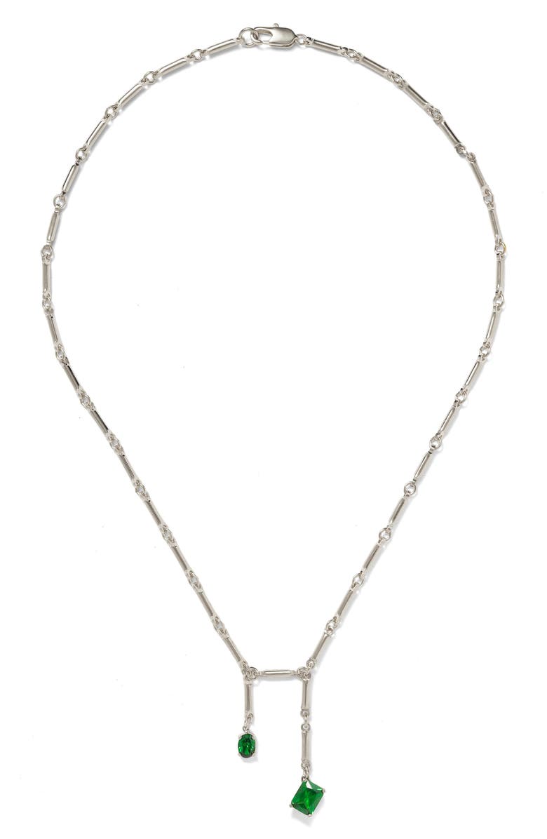 Lady Grey Ivy Necklace, Main, color, Silver/ Green