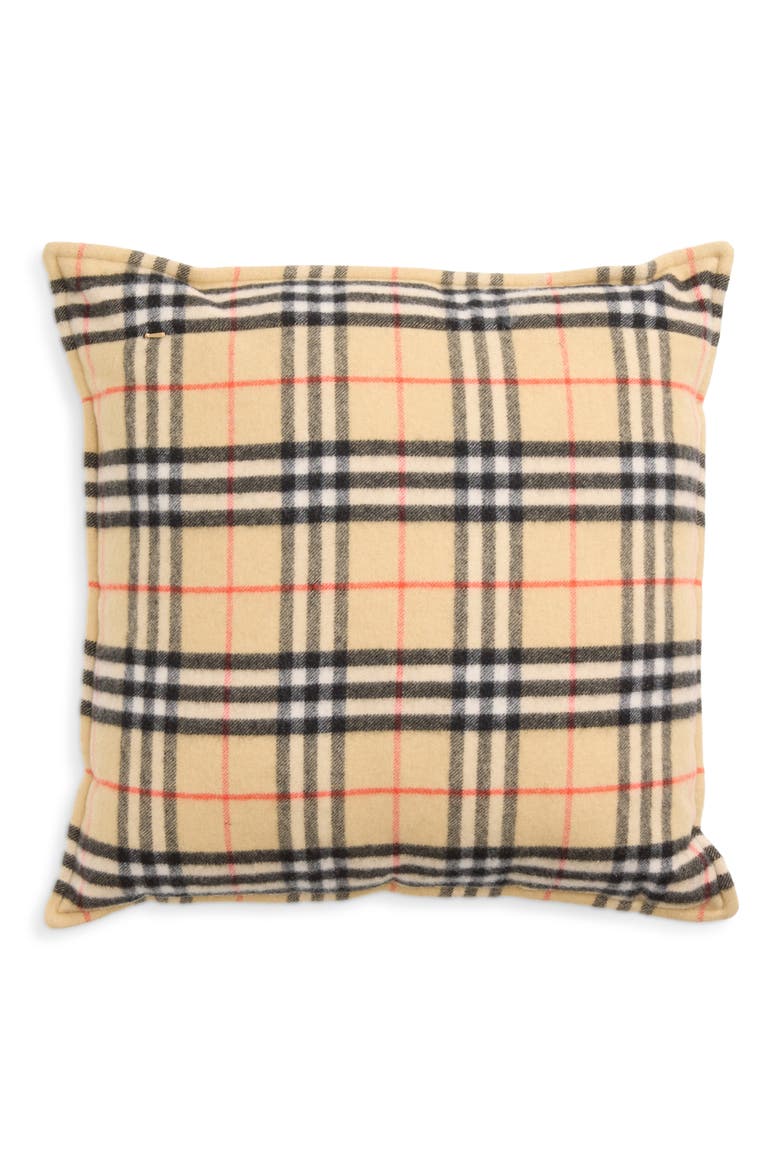 Check Cashmere Cushion, Alternate, color, SAND IP CHECK