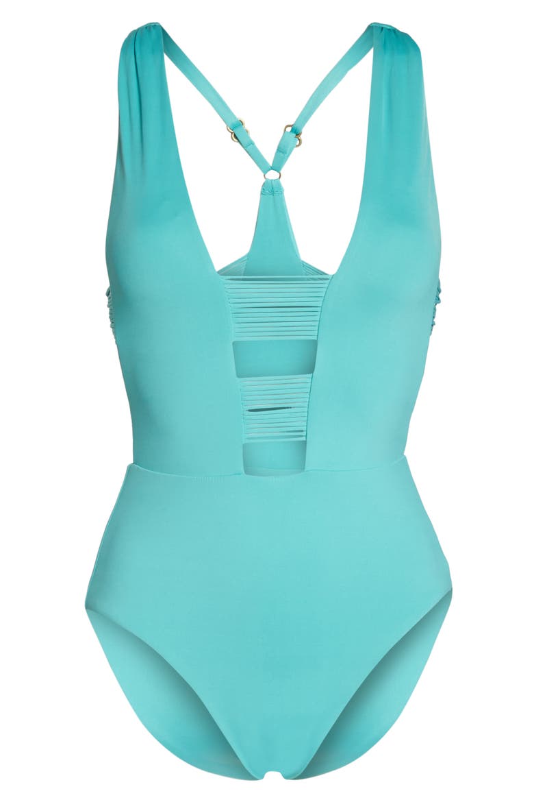 Beach Solids One-Piece Swimsuit, Alternate, color, CARIBBEAN