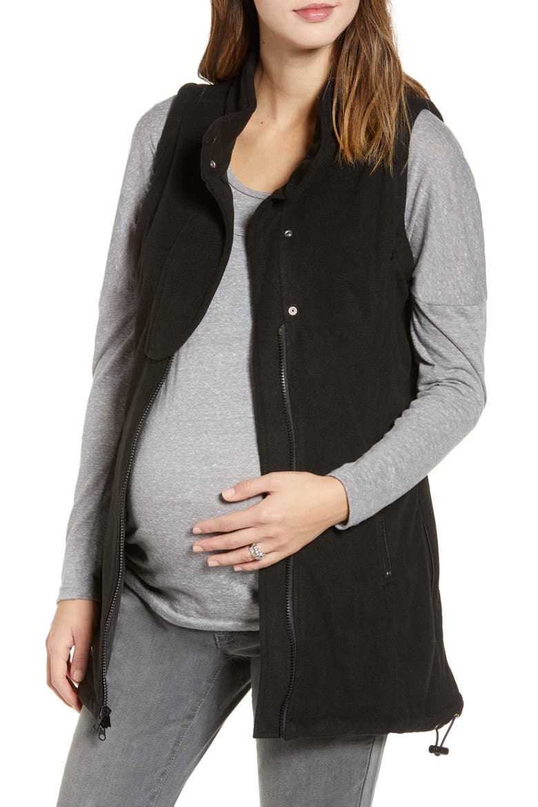 Booker Maternity Vest, Alternate, color, BLACK