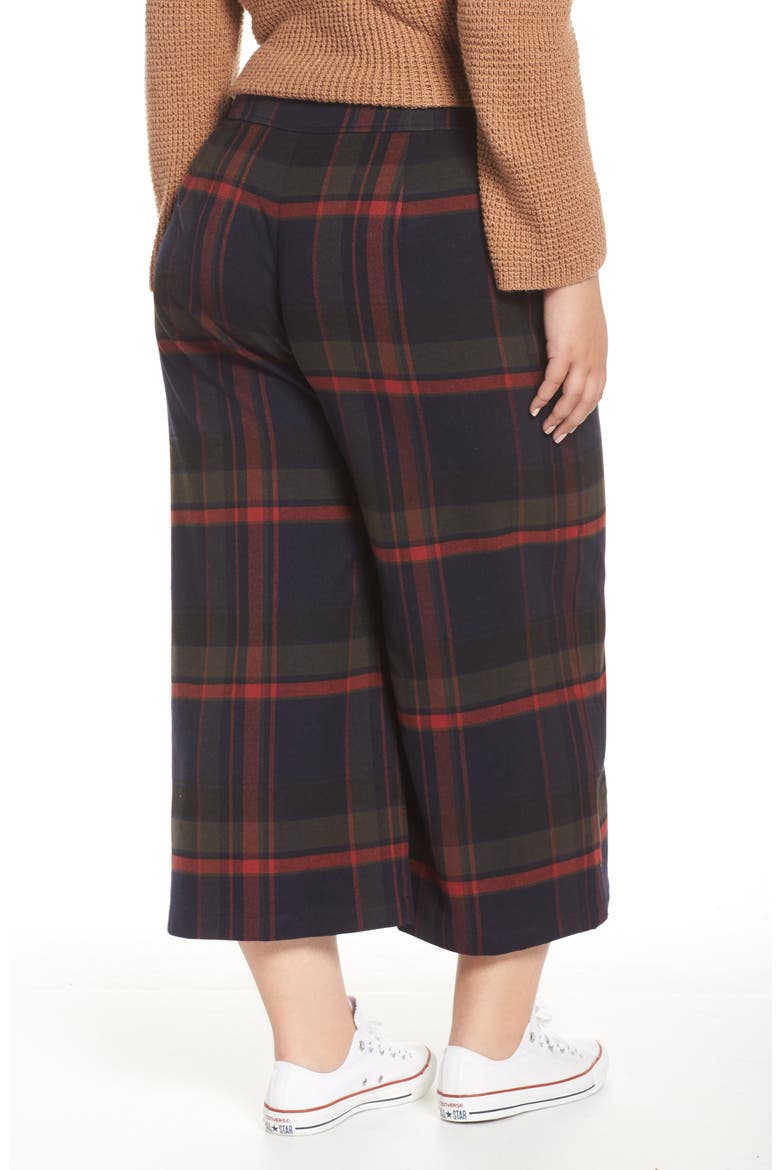 High Rise Plaid Crop Pants, Alternate, color, NAVY MARITIME JESSA PLAID