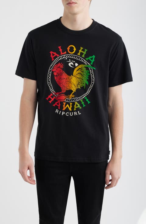Aloha Hawaii Roster Cotton Graphic T-Shirt