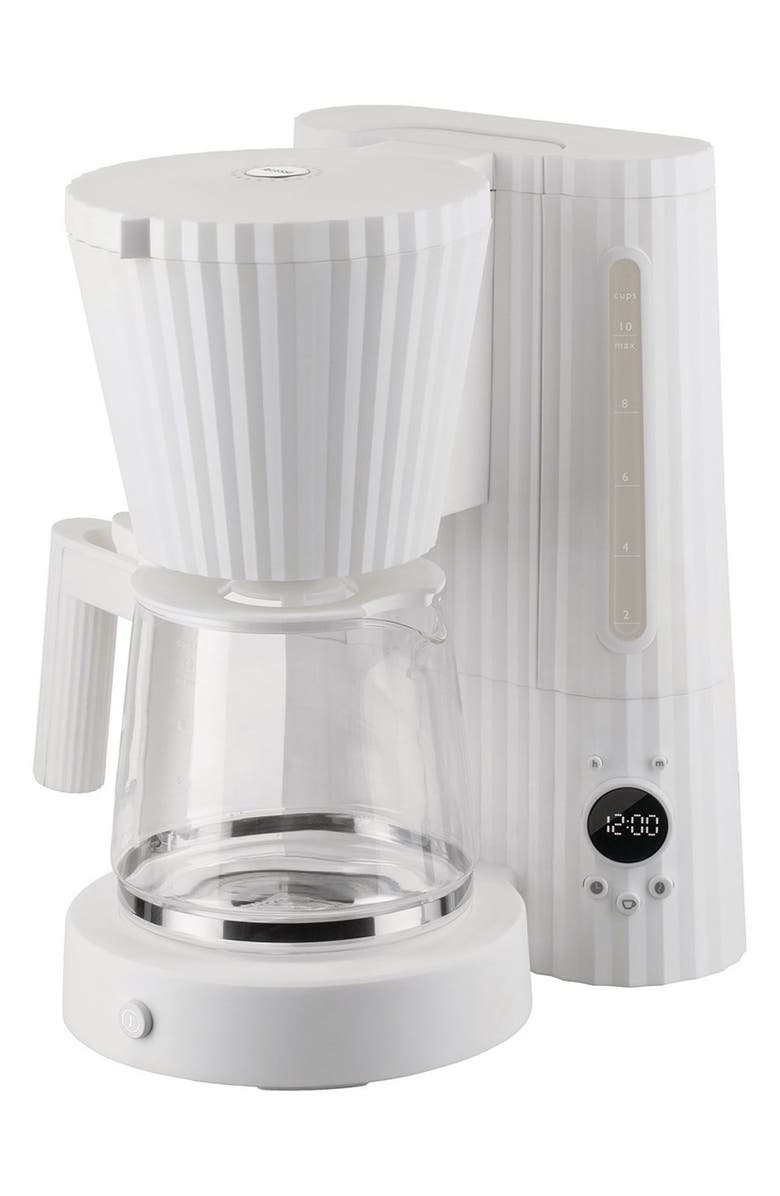 ALESSI Plissé Drip Coffee Maker, Main, color, White