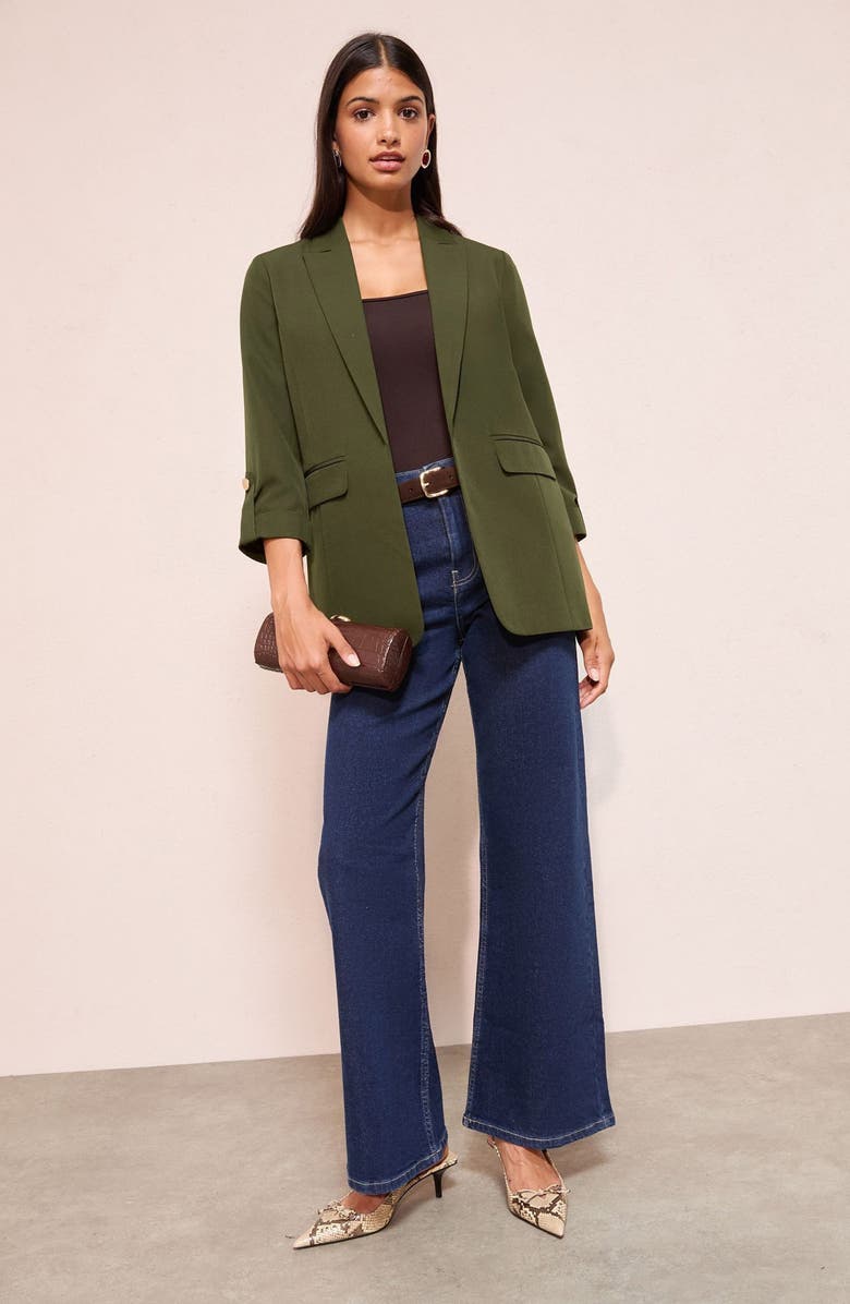 Friends Like These Roll-Tab Sleeve Blazer, Alternate, color, Green