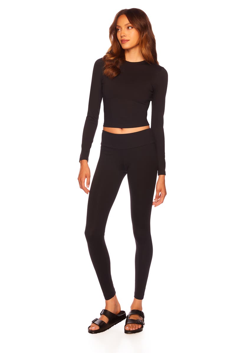 Susana Monaco Essential Leggings, Alternate, color, Black