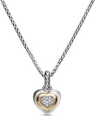 David Yurman Petite Cable Heart Pendant Necklace