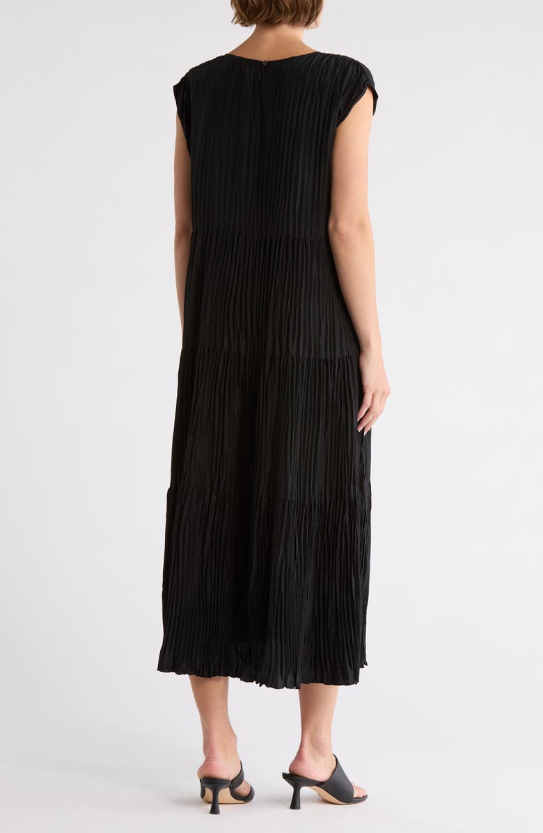 Eileen Fisher Plissé Pleat Silk Dress, Alternate, color, 