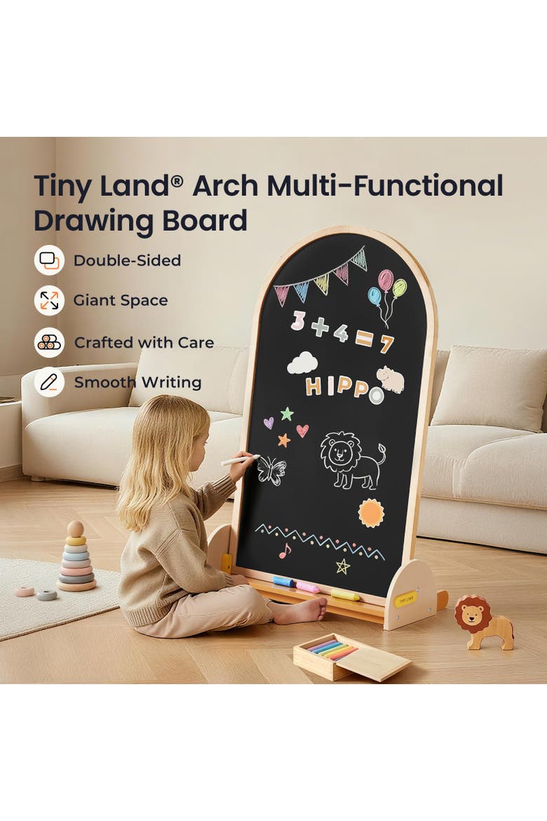 Double Sided Arched Wooden Art Easel for Kids, Alternate, color, Multicolor