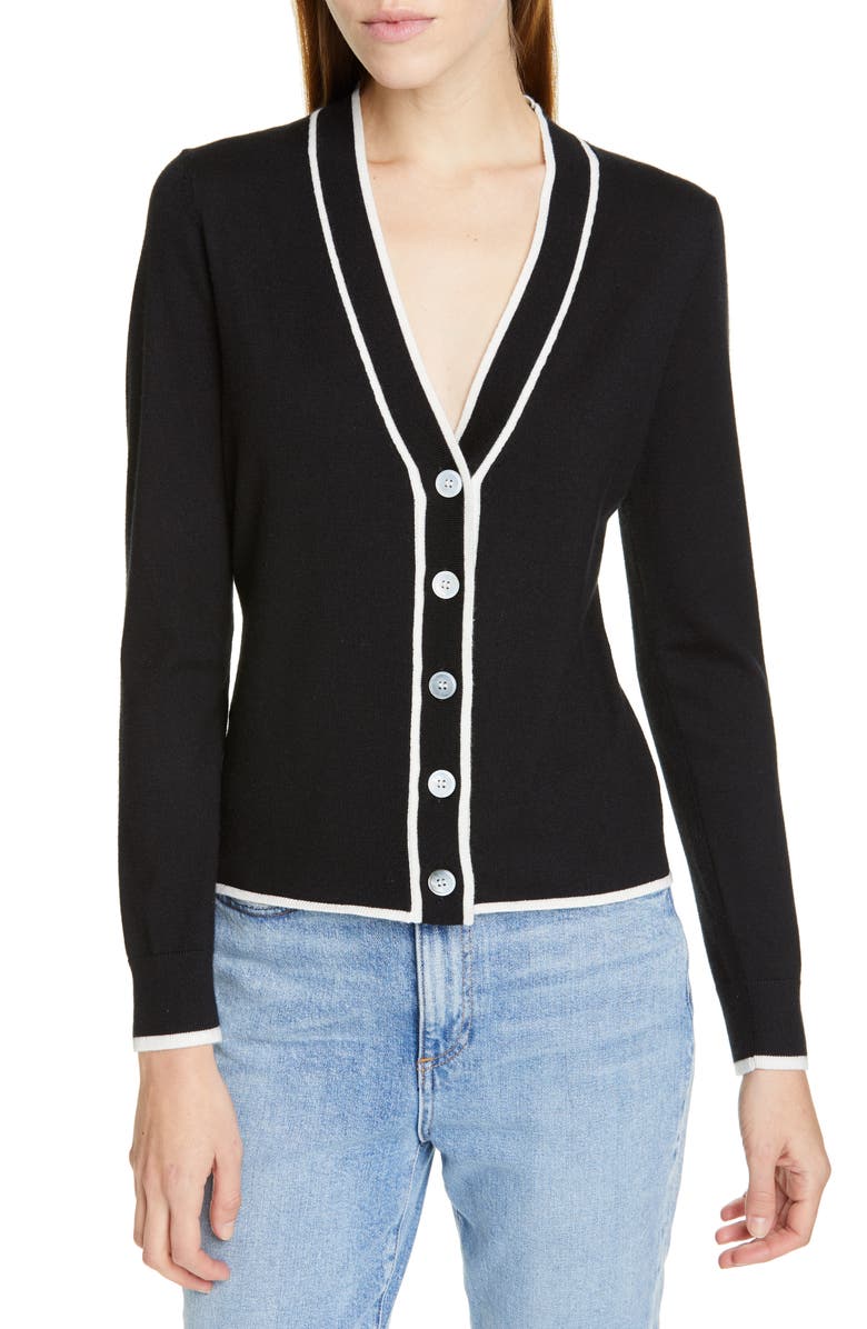 Lewit Tipped V-Neck Cardigan, Main, color,