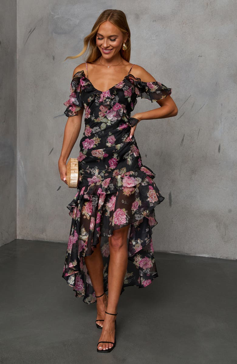 VICI Collection Chelsea Floral Print Off the Shoulder Ruffle Dress, Alternate, color, 