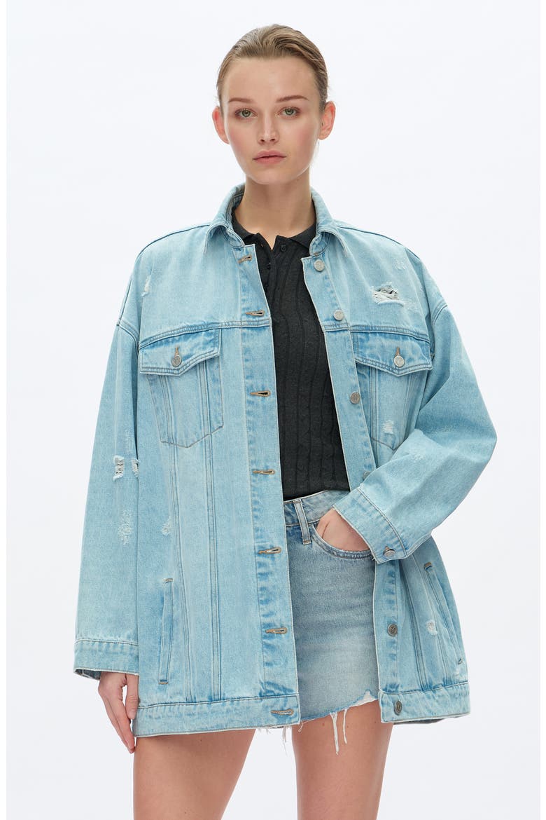 Loose Denim Jacket, Alternate, color, LIGHT BLUE