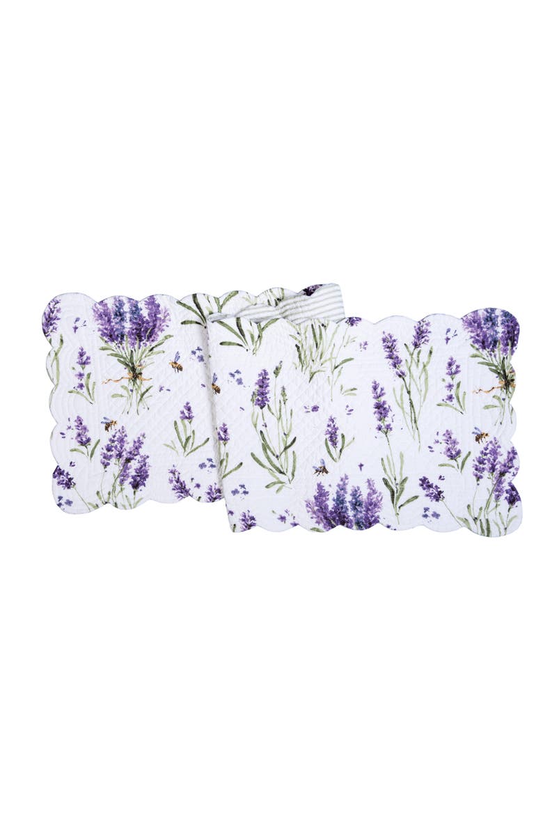 C&F Home Lavender Fields Graphic Print 100% Cotton Quilted Table Runner 14" x 51", Main, color, Green