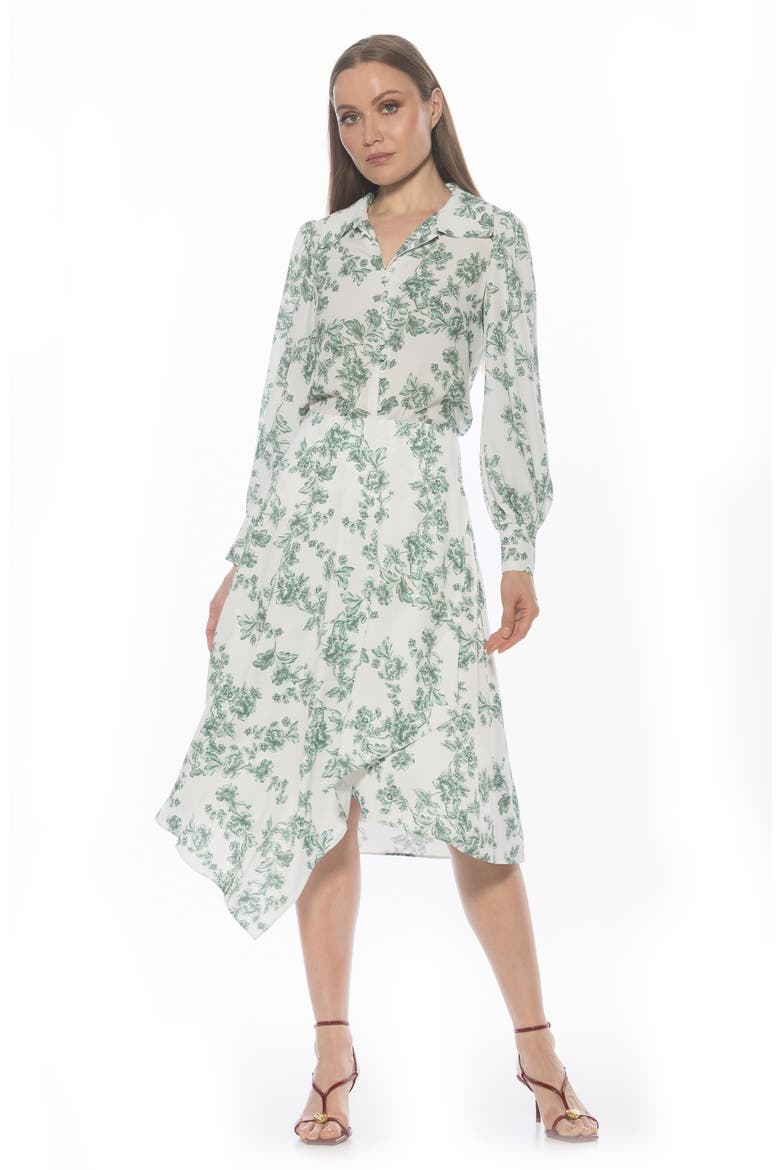 Rah Covered Button-Down Top, Alternate, color, GREEN FLORAL