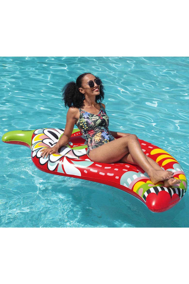 Inflatable Flirty Fiesta Pepper Pool Water Beach Float, Alternate, color, Multicolored