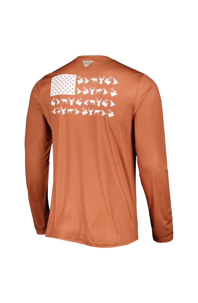 Columbia Men's Columbia Texas Orange Texas Longhorns Terminal Shot Omni-Shade Omni-Wick Long Sleeve T-Shirt, Alternate, color, Burnt Orange