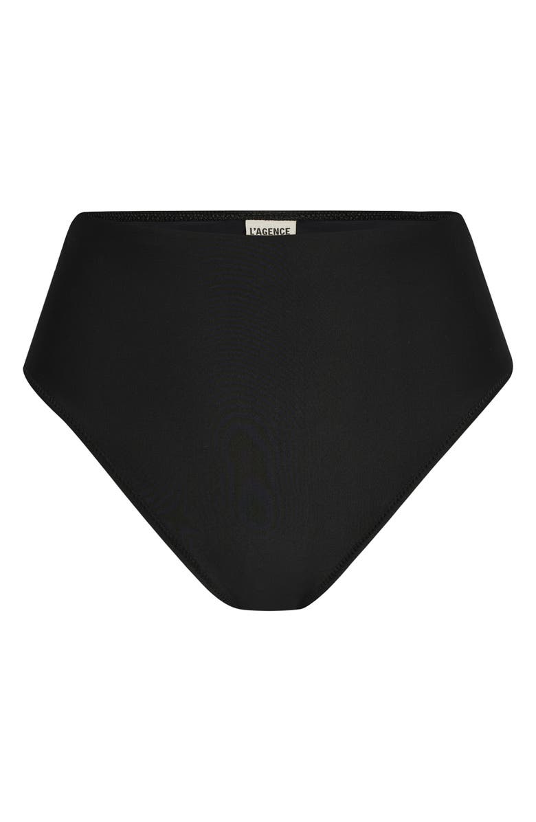 L'AGENCE Vanessa High Waist Bikini Bottoms, Alternate, color, Black
