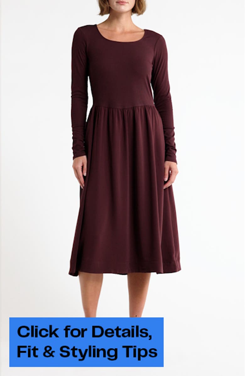 Long Sleeve Fit & Flare Midi Dress, sales video thumbnail