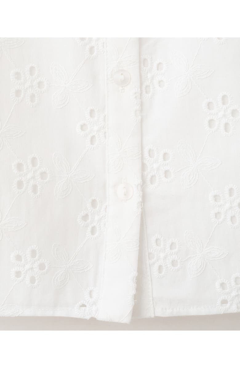 MANGO Embroidered Sleeveless Crop Top, Alternate, color, Off White