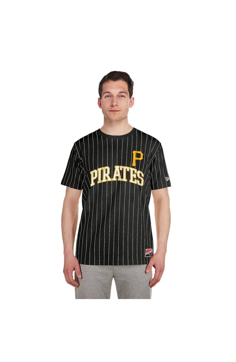 New Era Men's New Era Black Pittsburgh Pirates Throwback Pinstripe T-Shirt, Alternate, color, 