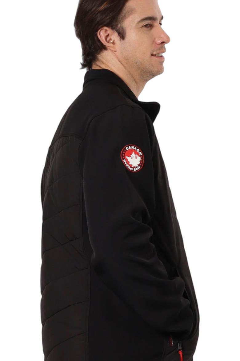 Men's Hybrid Softshell Puffer Jacket, Alternate, color, Black