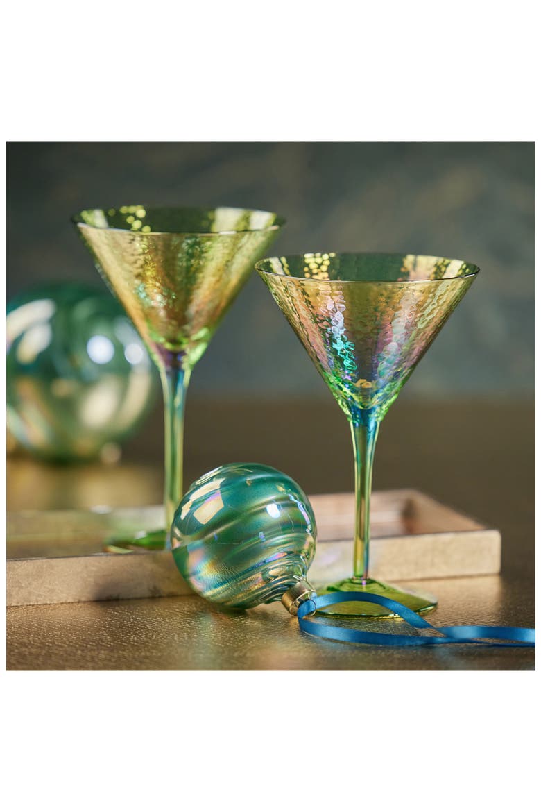 Set of 4 Aperitivo Martini Glasses, Alternate, color, GREEN